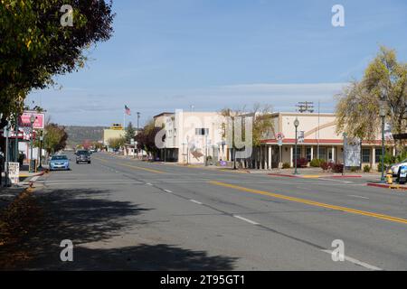 Alturas, CA, USA - October 13, 2023; View along Main Street in Alturas California on a dry sunny day Stock Photo
