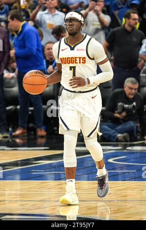 Denver Nuggets Guard Reggie Jackson, Right, Drives Past Portland Trail 