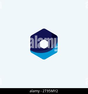 Hexagon Abstract Logo Simple Design Stock Vector