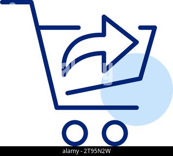 Shopping cart forward symbol. Store checkout. Pixel perfect icon Stock Vector