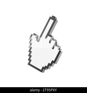 Hand cursor clicking isolated on white background. 3d illustration. Stock Photo