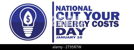 National Cut Your Energy Costs Day Vector illustration. January 10. Holiday concept. Template for background,  banner, card, poster Stock Vector