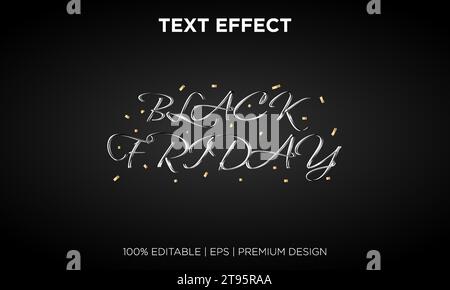 editable black friday sale text effect suitable for use with the same theme Stock Vector