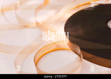 old 8 mm.  film reel on white background Stock Photo