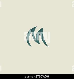M Logo Abstract Design Minimalist Stock Vector