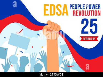 Edsa People Power Revolution Anniversary of Philippine Vector ...