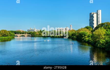 The Charles River between Cambridge and Boston in Massachusetts, United States Stock Photo