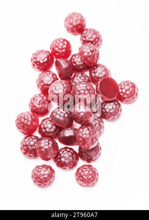 Vitamins for children,   jelly gummy fruits candy on white  background Stock Photo