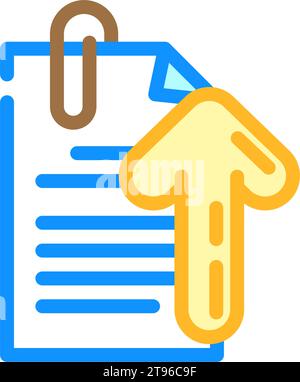paperclip attached file icon color illustration Stock Vector Image ...