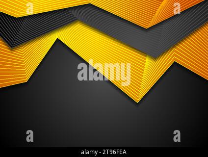 Black and orange abstract background with lines. Vector illustration ...