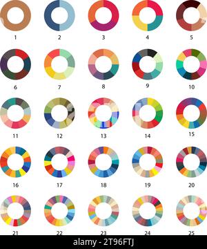 Circle divided in 7 segments. Pie or pizza round shape cut in seven ...