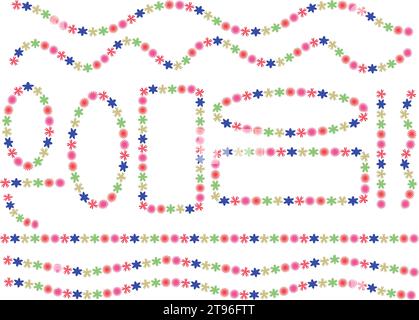 line wavy pattern design elements. color full flower-type designs. circle, rectangle, oval. and line, wavy design elements. vector illustration. use a Stock Vector