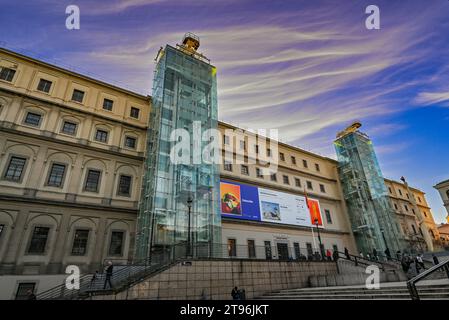 MADRID, SPAIN November 18, 2023, Museo Art Reina Sofia square, Central Madrid.  Stock Photo