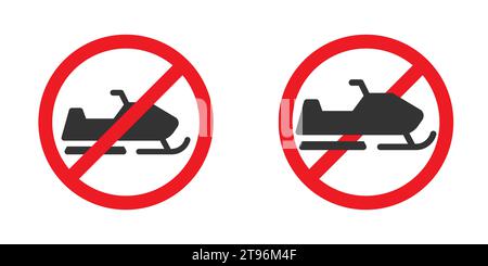 Forbidden snowmobiles sign. Vector illustration Stock Vector