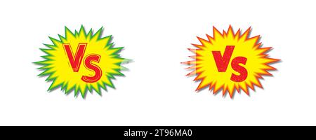 Comic style versus letters. Vector illustration Stock Vector