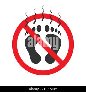 Forbidden smelly feet sign. Vector illustration Stock Vector