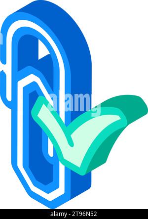 paper clip check mark isometric icon vector illustration Stock Vector ...