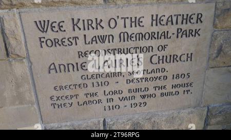 Glendale, California, USA 21st November 2023 Wee Kirk O the Heather Chapel at Forest Lawn Memorial Park on November 21, 2023 in Glendale, California, USA. Photo by Barry King/Alamy Stock Photo Stock Photo