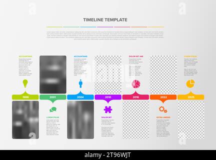 Vector multipurpose simple light progress timeline steps template with ...