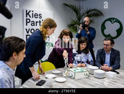 THE HAGUE - Party leader Esther Ouwehand during a party meeting of the Party for the Animals, a day after the House of Representatives elections. ANP SEM VAN DER WAL netherlands out - belgium out Stock Photo