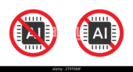 AI ban sign. Vector illustration Stock Vector