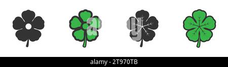 Shamrock icon set. Vector illustration Stock Vector