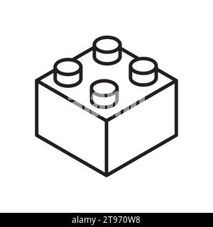Brick block icon. Vector illustration Stock Vector
