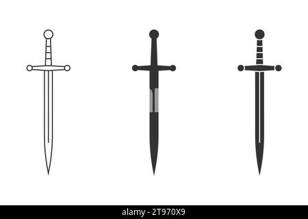 Sword icon. Simple design. Vector illustration Stock Vector