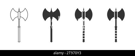 Battleaxe icon isolated on a white background. Vector illustration Stock Vector