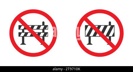 Forbidden road barrier icon. Vector illustration Stock Vector