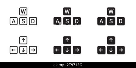Keyboard button arrow and wasd icon. Vector illustration Stock Vector