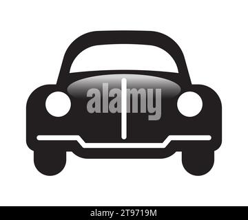 Classic car icon. Front view. Vector illustration Stock Vector