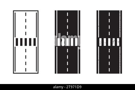 Road with crosswalk icon. Vector illustration Stock Vector