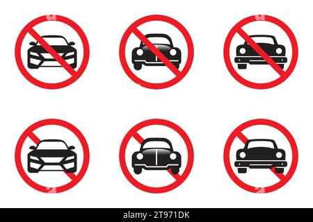 Car forbidden sign. Vector illustration Stock Vector