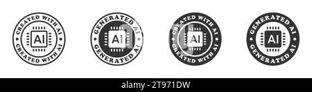 Generated ai icon set. Vector illustration Stock Vector