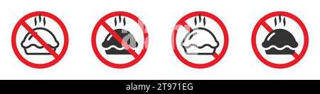 Pie forbidden icon. Vector illustration Stock Vector