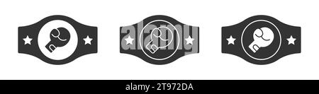 Boxing championship belt icon. Vector illustration Stock Vector