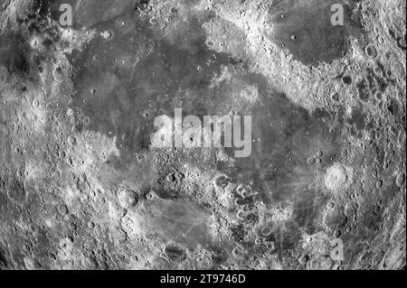Close-up of moon texture with craters as background Stock Photo