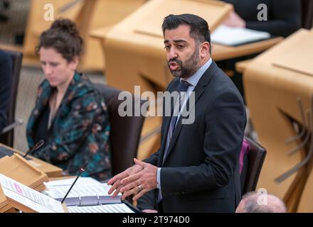 Scotland's First Minister Humza Yousaf During First Minster's Questions 