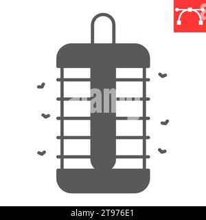 Insect trap glyph icon, pest control and kill mosquito, electric insect trap icon vector icon, vector graphics, editable stroke solid sign, eps 10. Stock Vector