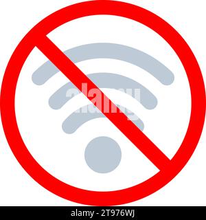 No wi-fi sign. Wifi prohibition symbol. Vector illustration Stock Vector