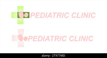 Logo design or health symbol for mother and child, pediatrician practice Stock Vector