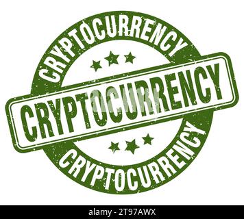 cryptocurrency stamp. cryptocurrency sign. round grunge label Stock Vector