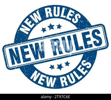 new rules stamp. new rules sign. round grunge label Stock Vector