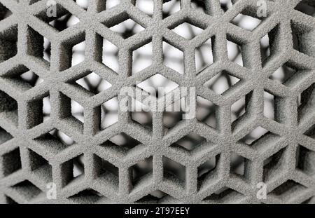 Openwork three-dimensional lattice, matrix, shallow depth of field, abstract modern technology concept background Stock Photo