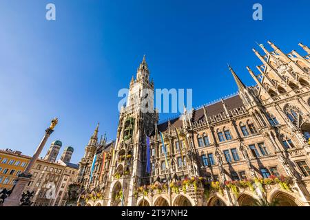 Germany, Bavaria, Munich, New Town Hall on Marienplatz Stock Photo