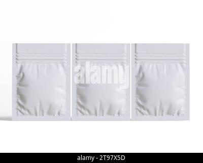 Packaging sachet white color realistic texture rendering 3D ...