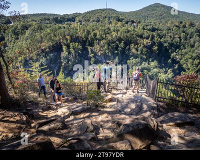 Tallulah Gorge and Bridge, Tallulah Falls, Georgia, USA Stock Photo