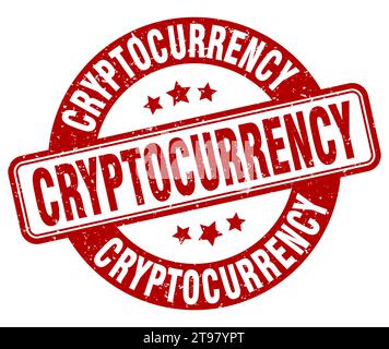 cryptocurrency stamp. cryptocurrency sign. round grunge label Stock Vector