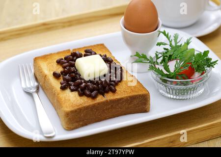 butter and sweet adzuki beans on toast, Nagoya specialty breakfast, Japanese food Stock Photo